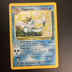 Pokemon TCG Vaporeon Holo Rare Card Jungle, 12/64, Vintage Moderately Played - Image 1