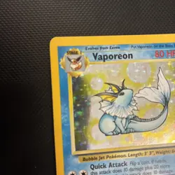 Pokemon TCG Vaporeon Holo Rare Card Jungle, 12/64, Vintage Moderately Played - Image 2