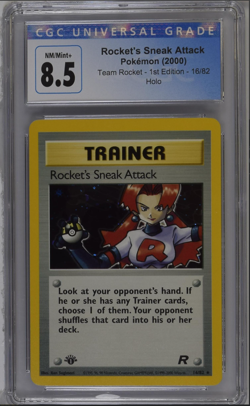 CGC 8.5 NM/M+ Rocket's Sneak Attack 16/82 Holo 1st Ed 2000 Pokemon Team Rocket - Image 1