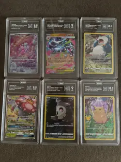 Pokemon TCG TAG Graded Cards Lot of 6 - Slabs Grade 8.5/9 - Image 1