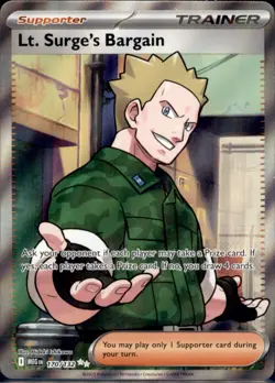 Lt. Surge's Bargain 170/132 Ultra Rare Mega Evolution Pokemon Holo NM - Image 2