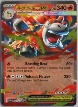 MEGA CAMERUPT EX 022/132 DOUBLE RARE MEGA EVOLUTION POKEMON HOLO - Image 1