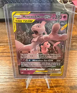 Pokemon TCG - Mewtwo & Mew GX 71/236 SM Unified Minds TAG TEAM Ultra Rare Holo - Image 1
