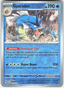Gyarados 130/165 Rare 151 Pokemon Reverse Holo Near Mint - Image 1