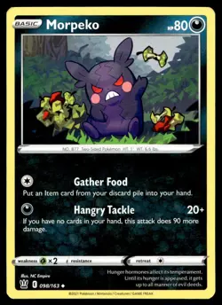 Morpeko 98/163 Pokemon Card Battle Styles Uncommon 80 HP Near Mint PF - Image 1
