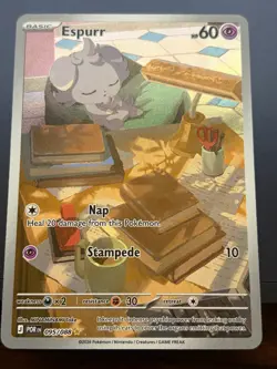 Pokemon TCG Espurr Rare Full Art Holo Card 095/088 English Perfect Order - Image 3