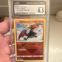 CGC 8.5 Radiant Charizard SWSH Crown Zenith 020/159 Holo English 2023 160HP - Image 1