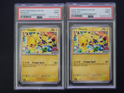 LOT OF (2) SEQUENTIAL - PIKACHU #225 2025 POKEMON WORLD CHAMPIONSHIPS PSA 9 - Image 1