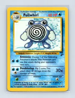 Poliwhirl 57/130 Uncommon Base Set 2 Pokemon Lightly Played - Image 1