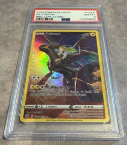 2022 POKEMON SWORD & SHIELD BRILLIANT STARS #TG05 FULL ART/ZEKROM PSA 8 - Image 2