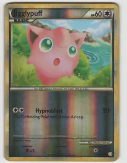 Jigglypuff Common HeartGold & SoulSilver 68/123 Reverse Holo Near Mint Pokemon - Image 1
