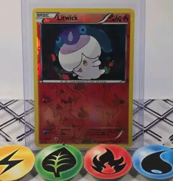 Pokemon TCG Litwick 18/99 Next Destinies Reverse Holo 2012 LP - Image 1