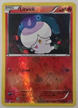 Pokemon TCG Litwick 18/99 Next Destinies Reverse Holo 2012 LP - Image 2