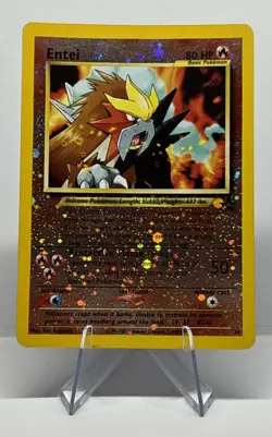 🌀SWIRL🌀Entei Pokemon TCG 2000 Reverse Holo #34 WOTC Black Star Promo - Image 1