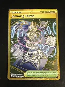 Jamming Tower 243/182 Pokemon Destined Rivals Gold Hyper Rare Holo NM - Image 1