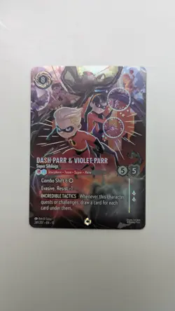 Disney Lorcana Dash Parr & Violet Parr Super Siblings 241/207 Enchanted Holo - Image 1