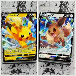 Pokemon Pikachu V Black Star Promo SWSH285 Eevee V Crown Zenith 108/159 TCG Card - Image 1