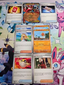 Mega Lucario ex Holo Double Rare ME01: Mega Evolution 077/132 and custom cards. - Image 1