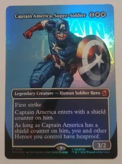 MTG: Captain America, Super-Soldier (Borderless) (0352) Marvel Super Heroes Foil - Image 1