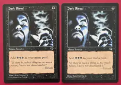 MTG Dark Ritual x2 - Tempest Vintage Magic The Gathering 2 Dark Rituals LP - Image 1