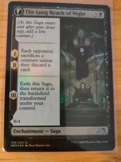 MTG The Long Reach of Night (FOIL) 109 Kamigawa: Neon Dynasty M/NM Free UK P&P - Image 1