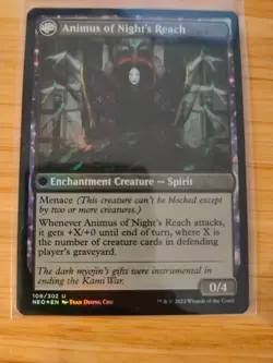 MTG The Long Reach of Night (FOIL) 109 Kamigawa: Neon Dynasty M/NM Free UK P&P - Image 2