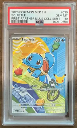 PSA 10 2026 Pokemon TCG Squirtle 039 First Partner Illus Coll Ser 1 Holo EN - Image 1