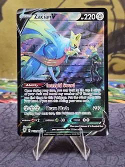 Pokemon TCG Zacian V TG21/TG30 Astral Radiance Trainer Gallery Holo Card NM - Image 1