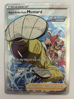 Pokemon Astral Radiance Rapid Strike Style Mustard TG27/TG30 Full Art Holo NM - Image 1