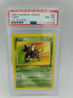 1999 Pokemon 1st Edition Jungle Pinsir PSA 8 Near Mint #25 - Image 1