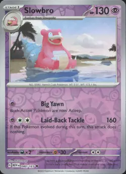 Slowbro 080/165 Uncommon 151 Pokemon Reverse Holo Near Mint - Image 1