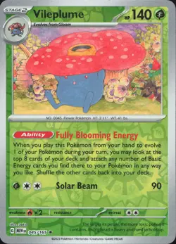 Pokemon Vileplume 45/165 Rare Deck Exclusives Near Mint - Image 1