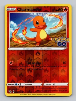 Charmander 008/078 Common Pokemon GO Pokemon Reverse Holo Lightly Played - Image 1