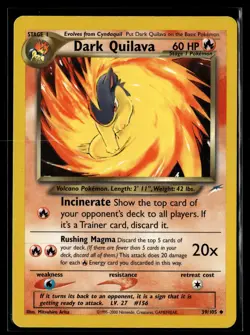 Pokemon TCG Neo Destiny #039/105 Dark Quilava - Image 1