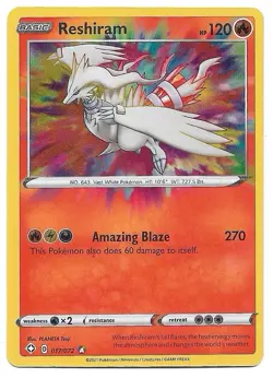 2021 POKEMON SWORD & SHIELD SHINING FATES 017 RESHIRAM - Image 1