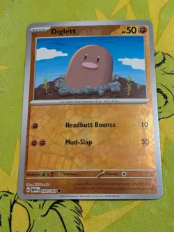 Diglett 050/165 Common 151 Pokemon Reverse Holo Near Mint - Image 1