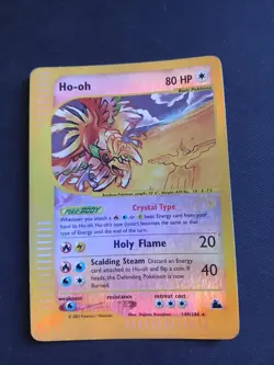 Pokemon Ho-Oh Skyridge Crystal type Reverse Holo Secret Rare #149/144 wotc - Image 1