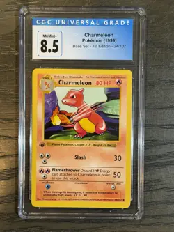 Pokemon Charmeleon Base Set - 1st Edition 24/102 CGC 8.5 - Image 1