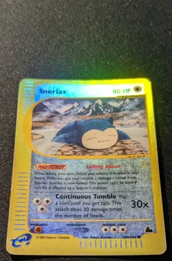 Pokemon SKYRIDGE - #100/144 Snorlax - Reverse Holo - ENG - Heavily Played - Image 4