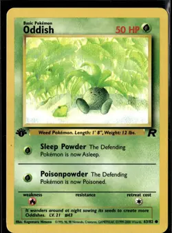 Oddish 63/82 Common Team Rocket Pokemon 1st Edition Near Mint - Image 1