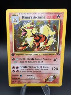 1st Edition Blaine's Arcanine 1/132 Holo Rare WOTC 2000 Pokemon Gym Challenge LP - Image 1