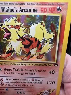 1st Edition Blaine's Arcanine 1/132 Holo Rare WOTC 2000 Pokemon Gym Challenge LP - Image 5
