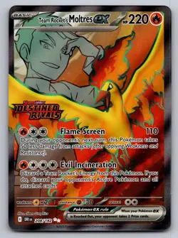 Team Rocket's Moltres ex 208/182 Holo DR Stamp Holo NM - Image 1