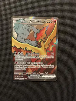 Team Rocket's Moltres ex 208/182 Ultra Rare Destined Rivals Pokemon Holo NM - Image 1