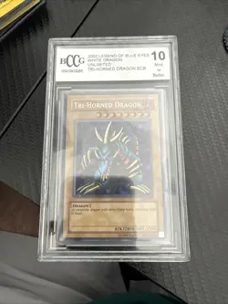 Yugioh Tri-Horned Dragon LOB-000 The Legend of Blue Eyes White Dragon Unlimited - Image 1