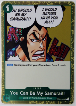 You Can Be My Samurai!! (Reprint) OP01-055 C One Piece Foil NEW Prem Best Vol 2 - Image 1