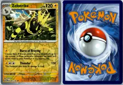 Pokemon TCG - Zebstrika 063/182 Paradox Rift Uncommon Reverse Holo Near Mint - Image 3