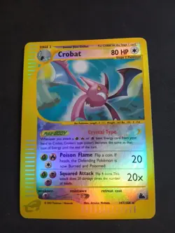Pokemon Crobat 147/144 Skyridge REVERSE Holo Crystal Card ENG Inglese - Image 1