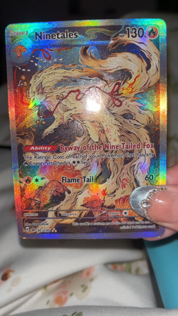 FANART Pokemon Ninetales Illustration Rare Japanese Painting Custom Fan Card Art - Image 2