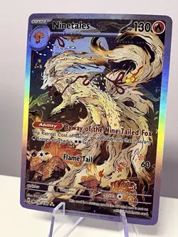 FANART Pokemon Ninetales Illustration Rare Japanese Painting Custom Fan Card Art - Image 4